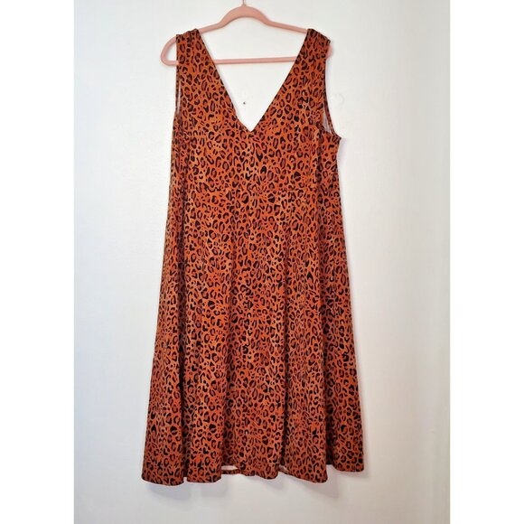 Ava & Viv Sleeveless Midi Animal Print Dress Womens 3X New without tags - Picture 4 of 6